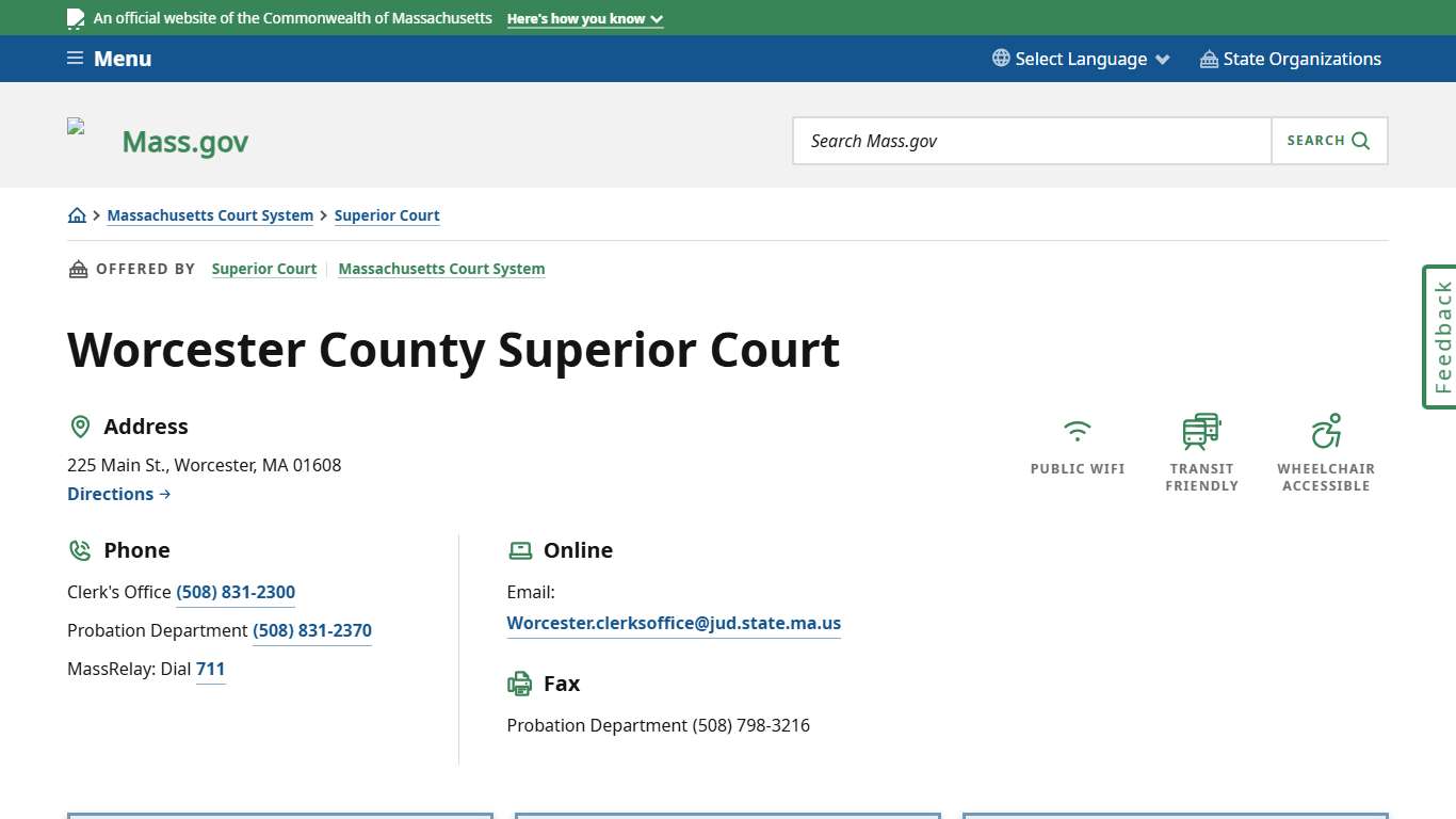 Worcester County Superior Court Mass.gov